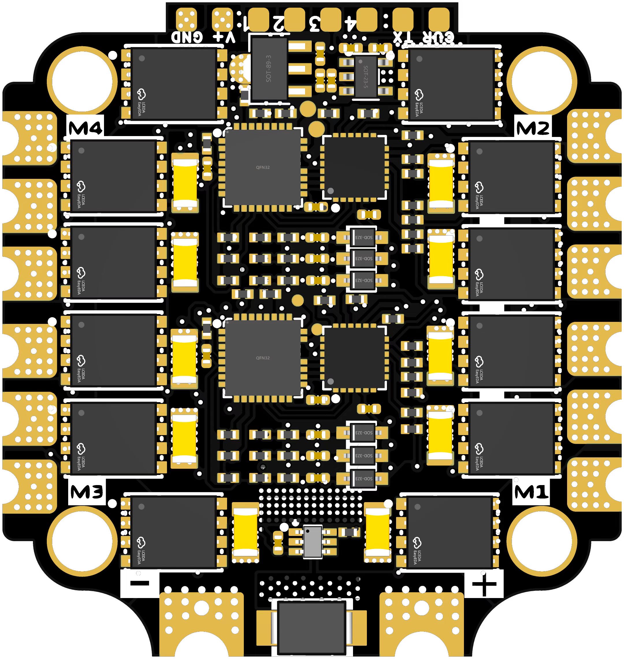 Tustin 60A 4-in-1 ESC front side